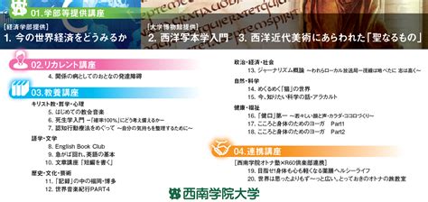 2018年度後期 西南学院大学公開講座「西南コミュニティーカレッジ」 産学連携情報