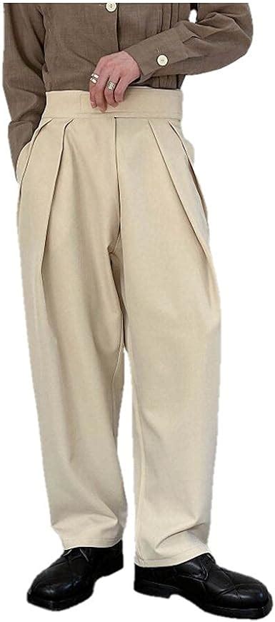 N P Summer Wild Waist Wide Leg Pants Men Casual Loose Wide Leg Pants