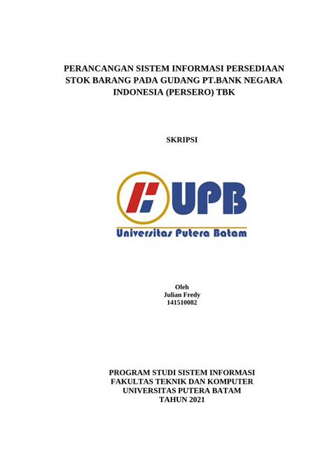 Pdf Perancangan Sistem Informasi Persediaan Stok Dokumentips