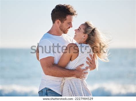 Love Beach Hug Couple Smile Together Stock Photo 2227984529 | Shutterstock