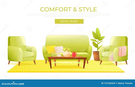 Classic Living Room Home Interior Design Banner Landing Page Website