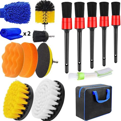 Korins Juego De Cepillos Para Limpieza De Coches 27PCS Kit De Cepillo