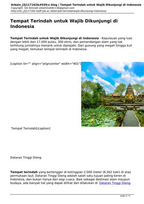 PDF Tempat Terindah Untuk Wajib Dikunjungi Di Indonesia DOKUMEN TIPS