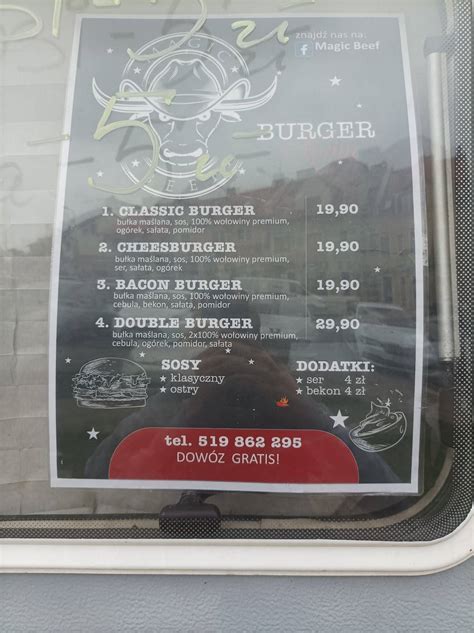 Menu At Magic Beef Pub Bar Boleslawiec