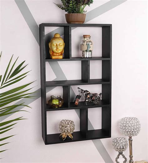 Buy Engineered Wood Wall Shelf In Black Colour By Home Sparkle At 44