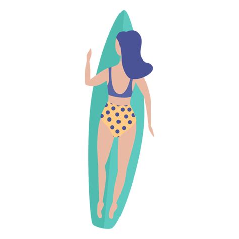 Diseño Png Y Svg De Traje De Baño Niña Spot Tabla De Surf Plana Para