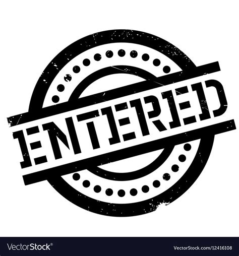 Entered Rubber Stamp Royalty Free Vector Image