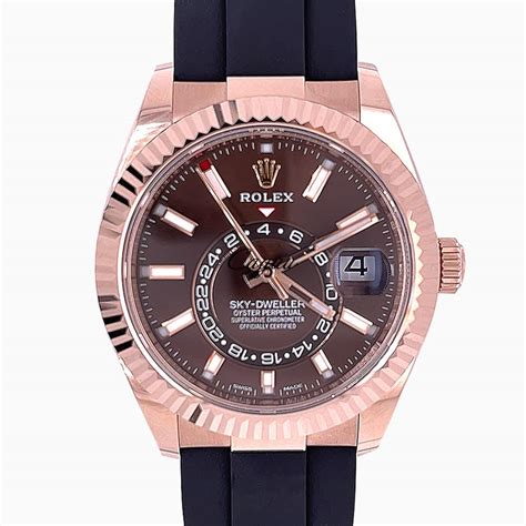 Rolex Sky Dweller 42 Everose Gold Oysterflex Slate Dial