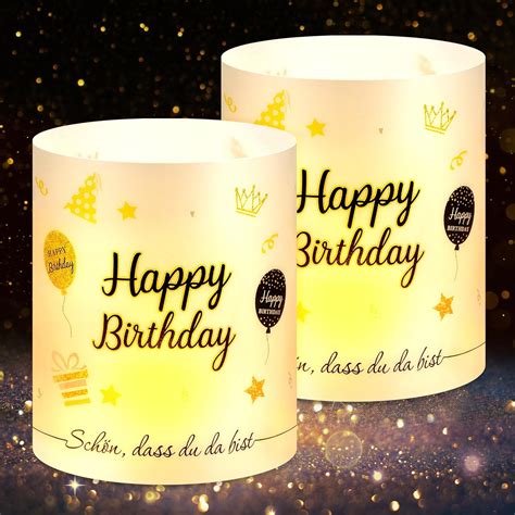 Amazon De Originelle Windlicht Tischdeko Geburtstag Happy Birthday