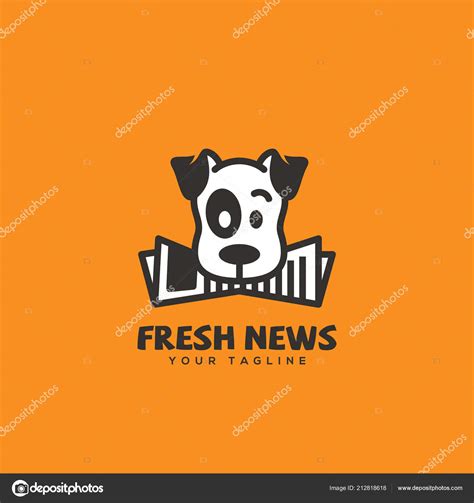 Plantilla Diseño Logotipo Noticias Frescas Con Perro Divertido