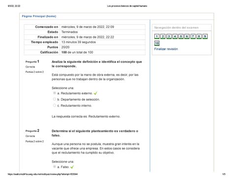 Examen Los Procesos B Sicos De Capital Humano P Gina Principal Home