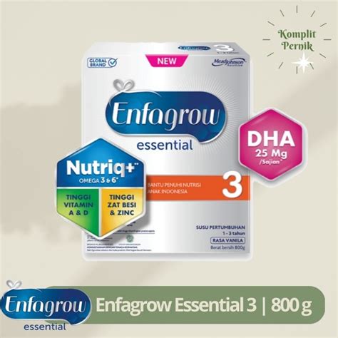 Jual SUSU ENFAGROW ESSENTIAL 3 KEMASAN 800 GRAM SUSU FORMULA 1 3