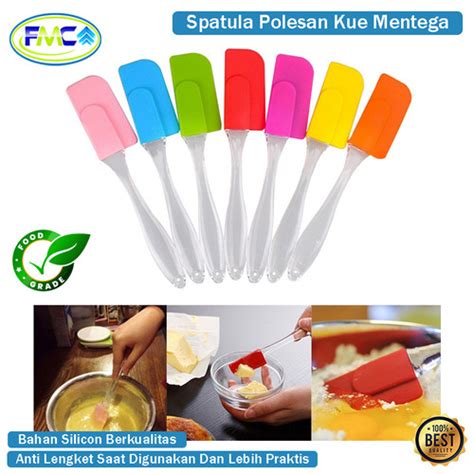 Jual Spatula Silicon Tahan Panas Alat Aduk Adonan Kue Anti Lengket Food