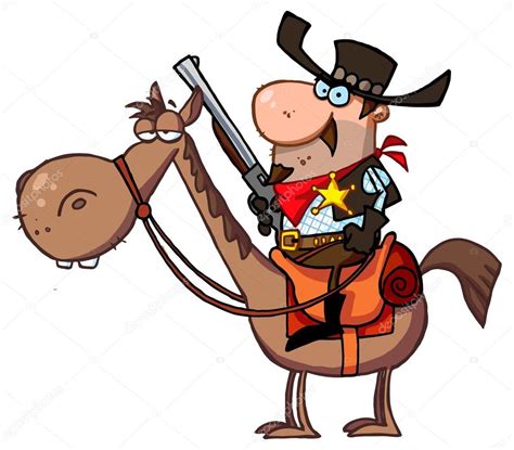 Cartoon Sheriff With Pistol Stock Vector Image By HitToon 61063025