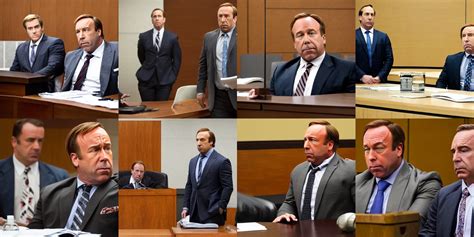 Alex Jones In Court And Saul Goodman As His Lawyer Stable Diffusion