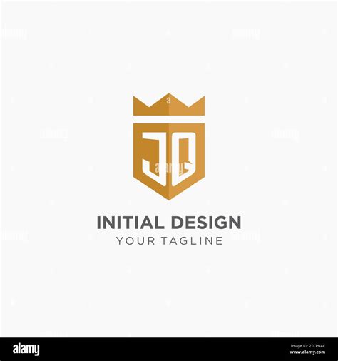 Monogram JQ Logo With Geometric Shield And Crown Luxury Elegant