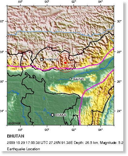 India: Earthquake Magnitude 5.2 - Bhutan -- Earth Changes -- Sott.net