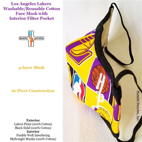 Los Angeles Lakers Unisex Face Masks W/ Filter Pocket LA - Etsy ...