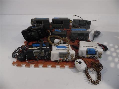 Raymarine Ray54 Lot Of 9 Vhf Radios 2 Hailers 1 Ais Parts Only As