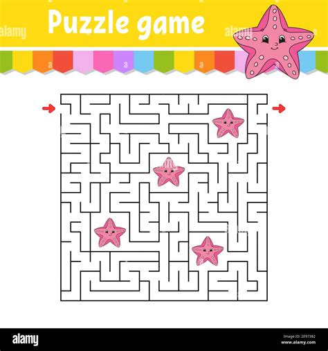 Quadratisches Labyrinth Spiel für Kinder Puzzle für Kinder Labyrinth