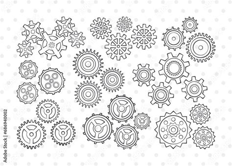 Growing Gears Svg Gears Clipart Metal Gears Svg Machine Gear Svg