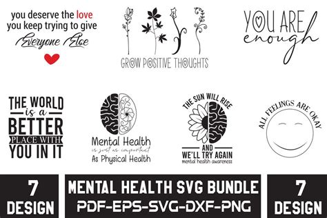 Mental Health Svg Bundle Graphic By Creativekhadiza124 · Creative Fabrica