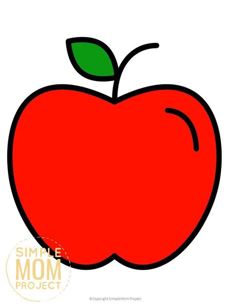 Red And Green Apple Templates In Large Medium And Small Simple Mom