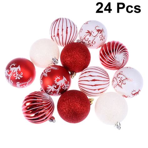 Christmas Balls 24pcs 7cm Christmas Pendant Plastic Ball Decorative Christmas Tree Hanging