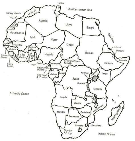 Africa Political Map Labeled