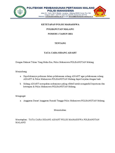 Tata Tertib Sidang Ad Art Polma Pdf