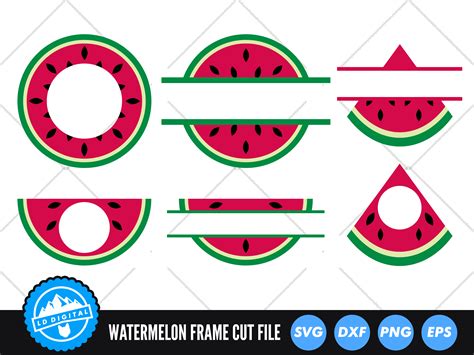 Watermelon Frame Svg Kawaii Fruit Svg Graphic By Lddigital Creative