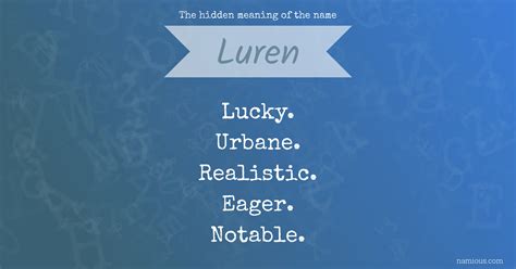 The hidden meaning of the name Luren | Namious