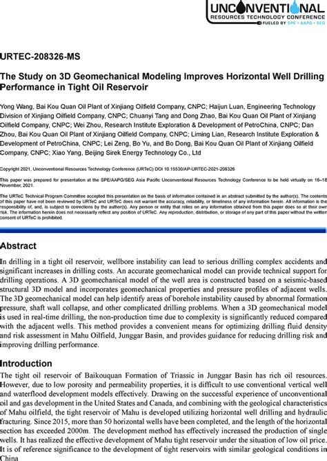 Aapg Datapages Archives The Study On D Geomechanical Modeling