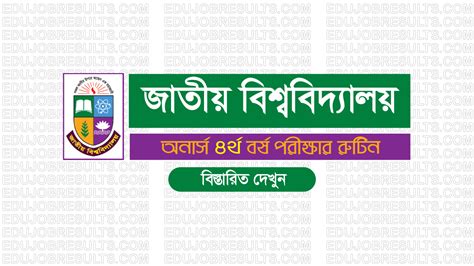 NU Honours 4th Year Exam Routine 2024 Session 2018 2019