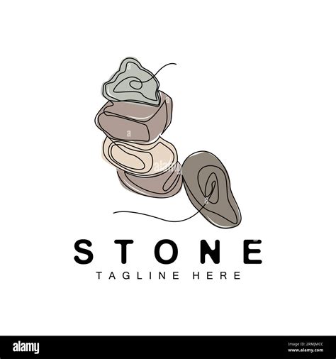 Stacked Stone Logo Design Balancing Stone Vector Building Material