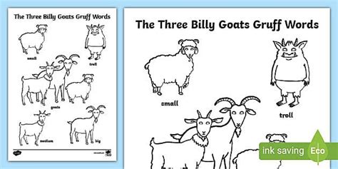 Sequence Worksheet 3 Billy Goats Gruff