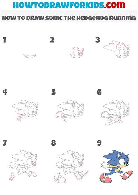 How To Draw Sonic The Hedgehog Running Easy Drawing Tutorial In 2024