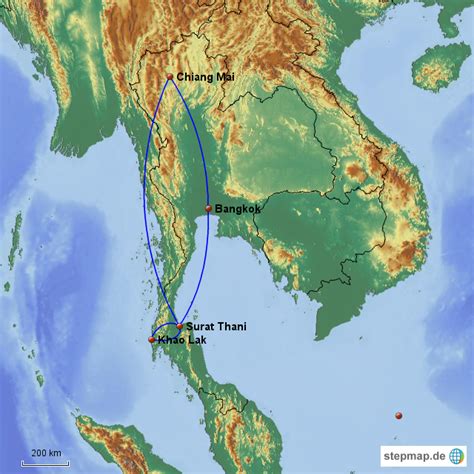 Stepmap Thailand Landkarte F R Deutschland