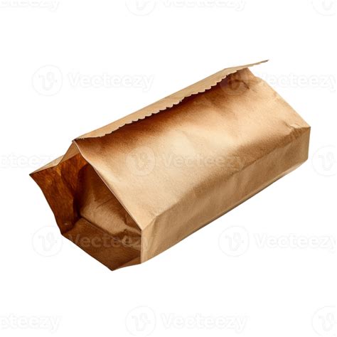 Empty Brown Paper Bag On Black 44619543 Png