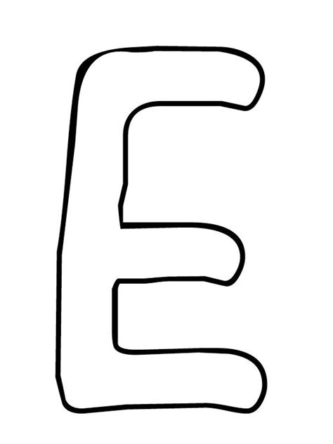 the letter e is outlined in black and white