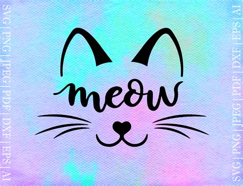 Cat Face Meow Svg Graphic By Seleart · Creative Fabrica