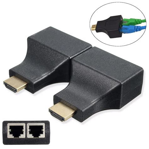 1 Pair Hdmi Dual Rj45 Cat5e Cat6 Utp Lan Ethernet Hdmi Extender