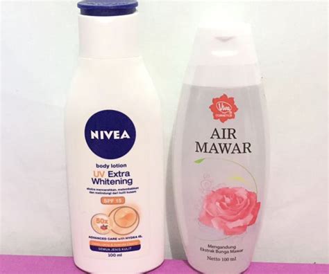 Cara Membuat Lotion Pemutih Air Mawar Viva Campur Nivea Kulit Putih