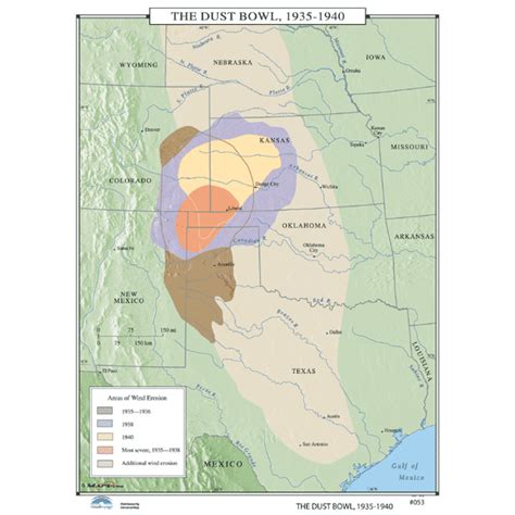 History Maps for Classroom - History Map #053 The Dust Bowl, 1935-1940