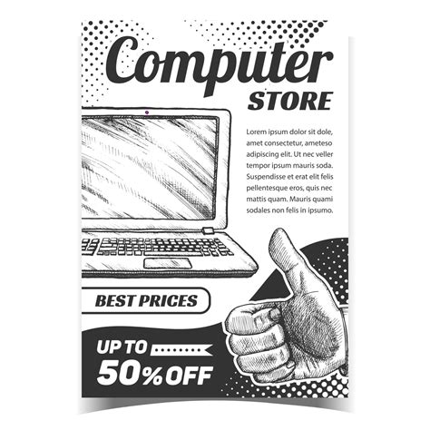 Computer Store Creative Advertising Banner Vector 17542062 Vector Art