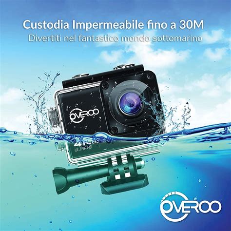 Overoo Action Cam Videocamere Subacquee Telecamera Di Azione Ultra Hd