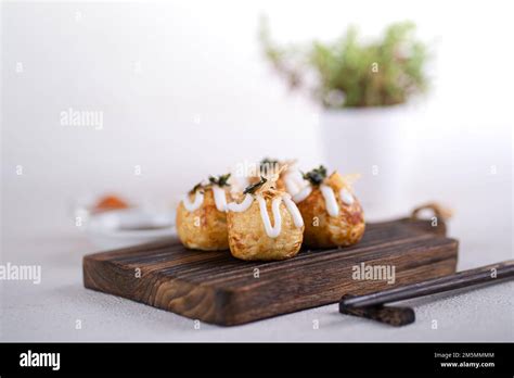 Takoyaki Is Japanese Street Food Containing With Octopus Sausage Or