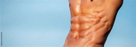 Shirtless Nude Man Posing Naked Body Six Pack Perfect Abs Shoulders