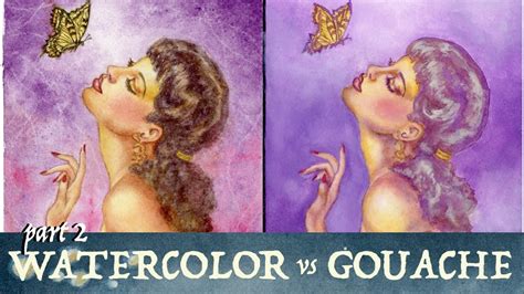 Easier Watercolor Vs Gouache Painting Demo Part Youtube