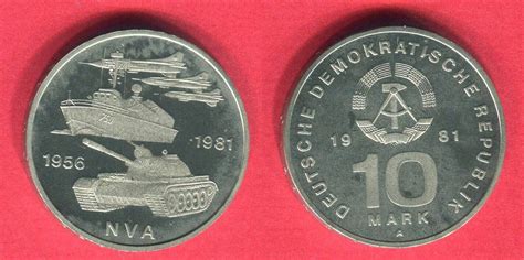 DDR 10 Mark Cu Ni Gedenkmünze 1981 25 Jahre NVA Proof sealed MA Shops